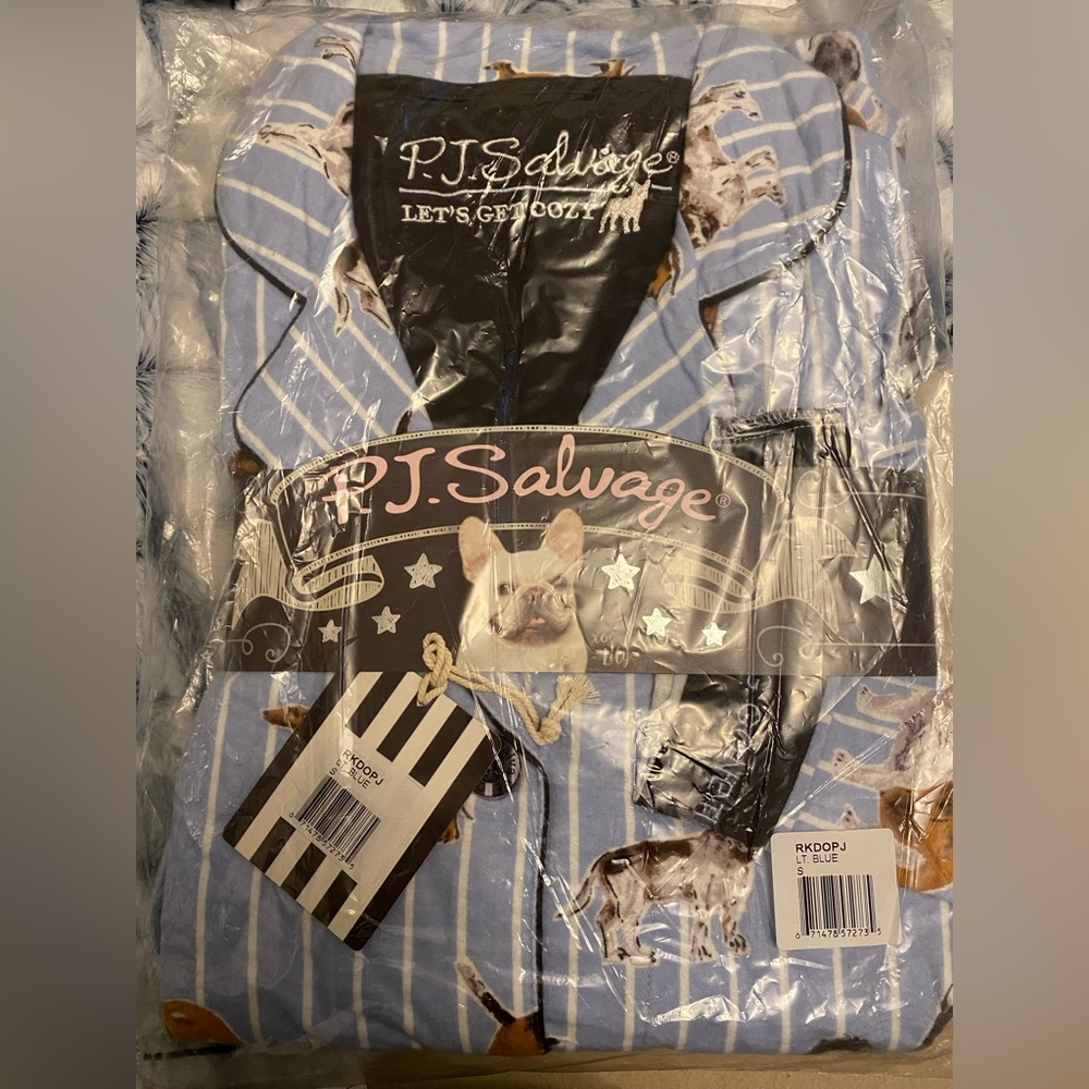 PJ Salvage light blue dog flannel pajamas! Brand new